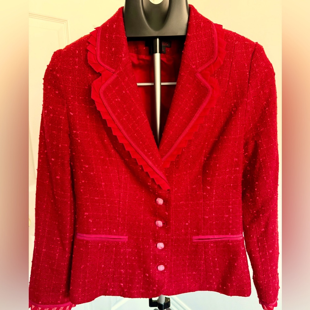 Simon Chang Acrylic Blazer in Red